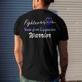 Fighter Vocal Cord Dysfunction Warrior Heartbeat Blue Ribbon Vcd Vocal Cord Dysfunction Awareness Men's Crewneck Short Sleeve Back Print T-shirt Gifts for Him