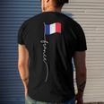 France Signature Flag Pole - Elegant Patriotic French Flag Men's T-shirt Back Print Gifts for Him