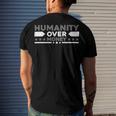 Funny Humanity Over Money Men's Crewneck Short Sleeve Back Print T-shirt Gifts for Him