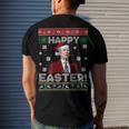 Funny Joe Biden Happy Easter Ugly Christmas Men's Crewneck Short Sleeve Back Print T-shirt Gifts for Him