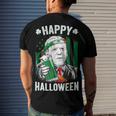 Funny Leprechaun Biden Happy Halloween For St Patricks Day Men's Crewneck Short Sleeve Back Print T-shirt Gifts for Him