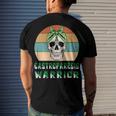 Gastroparesis Warrior Skull Women Vintage Green Ribbon Gastroparesis Gastroparesis Awareness Men's Crewneck Short Sleeve Back Print T-shirt Gifts for Him