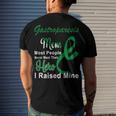 Gastroparesis Warrior Skull Women Vintage Green Ribbon Gastroparesis Gastroparesis Awareness V2 Men's Crewneck Short Sleeve Back Print T-shirt Gifts for Him