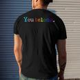 Gay Pride Lgbt Support And Respect You Belong Transgender V2 Men's Back Print T-shirt Gifts for Him