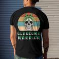 Glaucoma Warrior Skull Women Vintage Green Ribbon Glaucoma Glaucoma Awareness V2 Men's Crewneck Short Sleeve Back Print T-shirt Gifts for Him