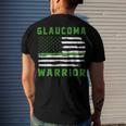 Glaucoma Warrior Usa Flag United States Flag Green Ribbon Glaucoma Glaucoma Awareness Men's Crewneck Short Sleeve Back Print T-shirt Gifts for Him