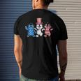 Happy Fourth Of July Patriotic Animals Penguin Usa Flag Men's Back Print T-shirt Gifts for Him