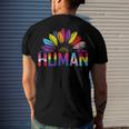Human Lgbtq Month Pride Sunflower Men's Back Print T-shirt Gifts for Him