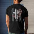 Jesus Is My Savior Usa Christian Faith Cross On Back Men's Back Print T-shirt Gifts for Him