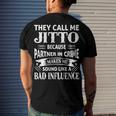 Jitto Grandpa They Call Me Jitto Because Partner In Crime Makes Me Sound Like A Bad Influence Men's T-Shirt Back Print Gifts for Him