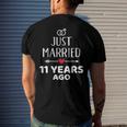 Just Married 11 Years Ago For 11Th Wedding Anniversary Men's Back Print T-shirt Gifts for Him