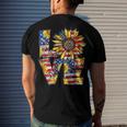 Love 4Th Of July Leopard Us Flag Sunflower Fourth Of July Men's T-shirt Back Print Gifts for Him