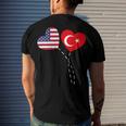 Loving Usa Turkey Flag Heart Turkish 13 Shirt Men's Crewneck Short Sleeve Back Print T-shirt Gifts for Him