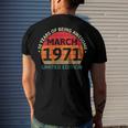 March 1971 50 Years Old Retro Vintage 50Th Birthday V2 Men's Crewneck Short Sleeve Back Print T-shirt Gifts for Him