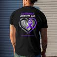 In Memory Dad Purple Alzheimers Awareness Men's Back Print T-shirt Gifts for Him