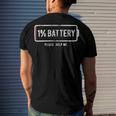 Mens 1 Battery Please Help Me Tshirt Funny Running On Empty 172 Trending Shirt Men's Crewneck Short Sleeve Back Print T-shirt Gifts for Him