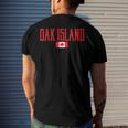 Oak Island Canada Flag Vintage Red Text Men's Back Print T-shirt Gifts for Him