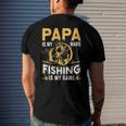Papa Is My Name Fishing Is My Game Men's Back Print T-shirt Gifts for Him