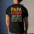 Mens Papa Warning May Nap Suddenly At Any Time Vintage Fathers Day Men's Back Print T-shirt Gifts for Him