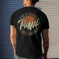 Papi Like A Grandpa Only Cooler Vintage Retro Fathers Day Men's Back Print T-shirt Gifts for Him
