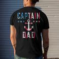 Mens Patriotic Captain Dad American Flag Boat Owner 4Th Of July Men's T-shirt Back Print Gifts for Him