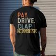 Mens Pay Drive Clap Cheer Dad Cheerleading Father Day Cheerleader Men's Back Print T-shirt Gifts for Him