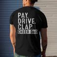 Mens Pay Drive Clap Cheer Dad Cheerleading Fathers Day Cheerleader Men's Back Print T-shirt Gifts for Him