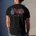 Peace Love America Sunflower Hippie 4Th Of July Men's T-shirt Back Print Gifts for Him
