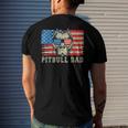 Mens Pitbull Dad American Pit Bull Dog Us Flag 4Th Of July Men's Back Print T-shirt Gifts for Him