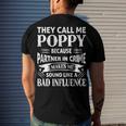 Poppy Grandpa They Call Me Poppy Because Partner In Crime Makes Me Sound Like A Bad Influence Men's T-Shirt Back Print Gifts for Him