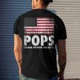 Mens Pops The Man Myth Legend Fathers Day 4Th Of July Grandpa Men's T-shirt Back Print Gifts for Him