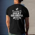 Mens Promoted To Great Grandpa Again 2023 Great Grandfather To Be Men's Back Print T-shirt Gifts for Him