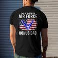 Im A Proud Air Force Bonus Dad With American Flag Veteran Men's Back Print T-shirt Gifts for Him