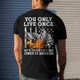 Racing You Only Live Once Men's Crewneck Short Sleeve Back Print T-shirt Gifts for Him