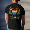 Rainbow Heart Skeleton Love Is Love Lgbt Gay Lesbian Pride Men's Back Print T-shirt Gifts for Him