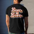 Rainbow Vintage Love Is Love Lgbt Gay Lesbian Pride Men's Back Print T-shirt Gifts for Him