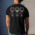 Red Wine & Blue 4Th Of July Wine Red White Blue Merica Usa Men's Back Print T-shirt Gifts for Him