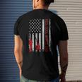 Reel Cool Bonus Dad American Flag Fishing Fathers Day Men's Back Print T-shirt Gifts for Him