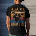 Relax The Drummer Here Men's Crewneck Short Sleeve Back Print T-shirt Gifts for Him