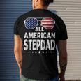 Mens Retro Fathers Day Family All American Stepdad 4Th Of July Men's T-shirt Back Print Gifts for Him