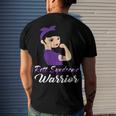 Rett Syndrome Warrior Purple Women Purple Ribbon Rett Syndrome Rett Syndrome Awareness Men's Crewneck Short Sleeve Back Print T-shirt Gifts for Him