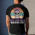 Rett Syndrome Warrior Skull Women Vintage Purple Ribbon Rett Syndrome Rett Syndrome Awareness V2 Men's Crewneck Short Sleeve Back Print T-shirt Gifts for Him