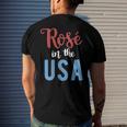 Rose In The Usa Cute Drinking 4Th Of July Men's Back Print T-shirt Gifts for Him