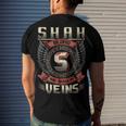 Shah Blood Run Through My Veins Name V5 Men's Crewneck Short Sleeve Back Print T-shirt Gifts for Him