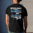 Mens Step-Dad Of The Birthday Boy Monster Truck Birthday Men's Back Print T-shirt Gifts for Him