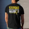 Mens Stepdad Childhood Cancer Awareness Survivor Ribbon Warrior Men's Back Print T-shirt Gifts for Him