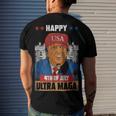 Ultra Maga Trump Happy 4Th Of July American Flag Men's Crewneck Short Sleeve Back Print T-shirt Gifts for Him