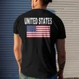 United States Flag Cool Usa American Flags Top Tee Men's Back Print T-shirt Gifts for Him