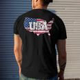 Usa American Flag United States Of America 4Th Of July Men's Back Print T-shirt Gifts for Him
