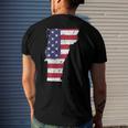 Vermont Map State American Flag 4Th Of July Pride Tee Men's Back Print T-shirt Gifts for Him